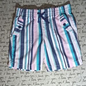 Striped Kids Shorts - Pink and Blue